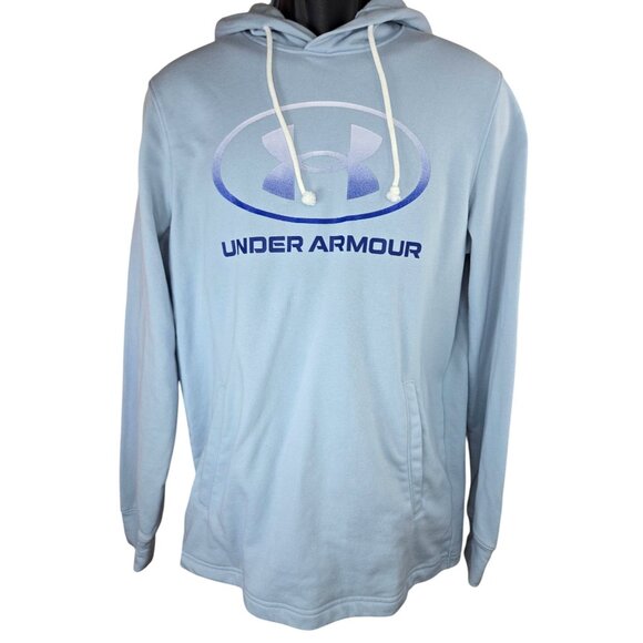 Under Armour Blue Mens Cotton & Recycled Polyester Hoodie Sweatshirt Medium - Picture 1 of 6